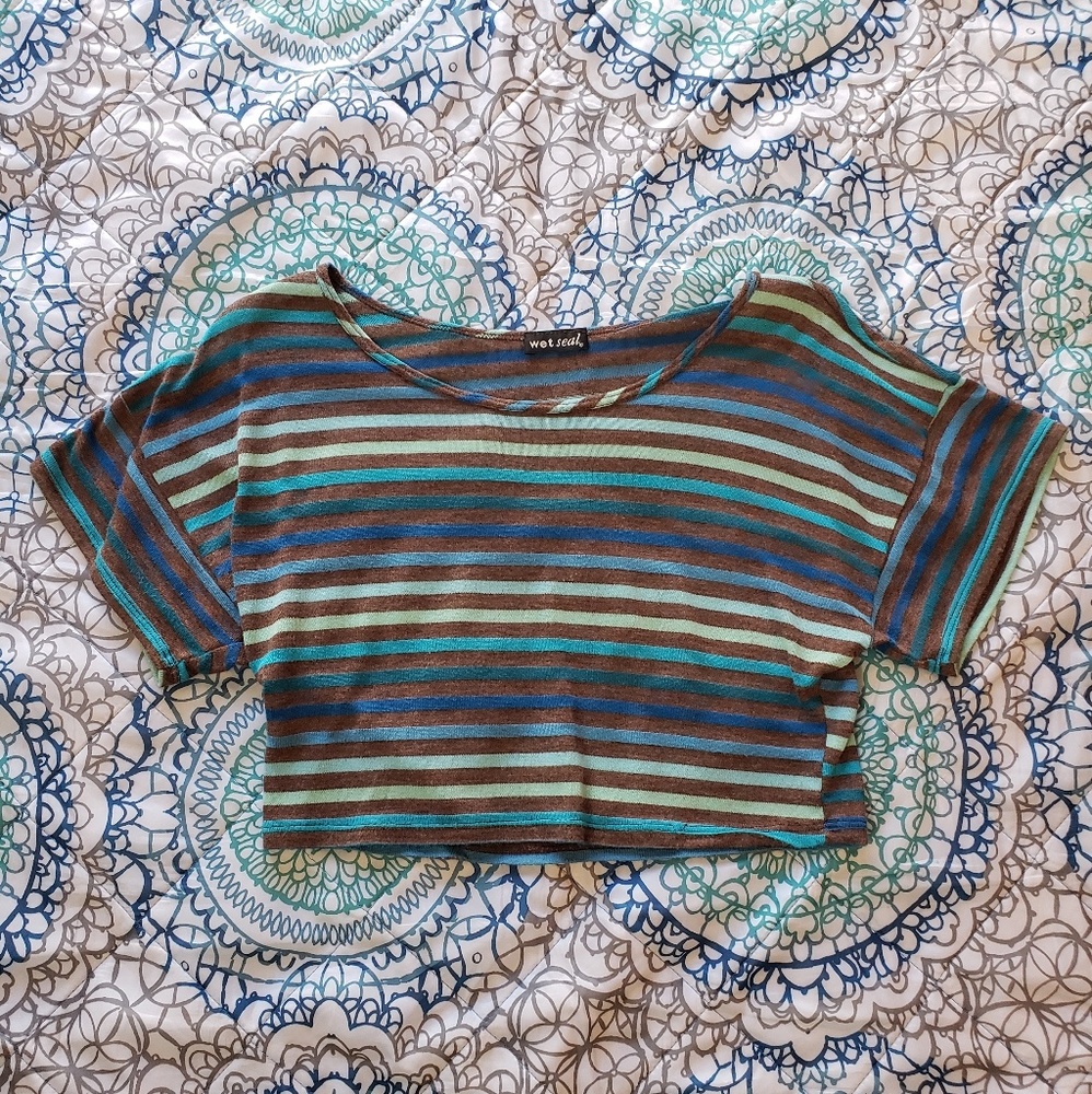 Blue Striped Belly Shirt